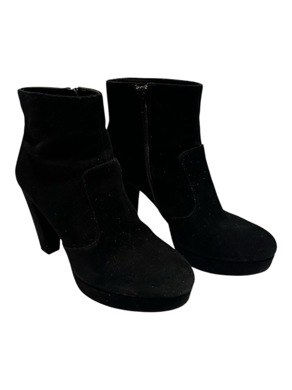 Gianni Bini Black Heeled Boots with Chunky Heel